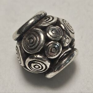 Brighton ABC's MULTI SWIRL Sliver Bead Charm Retired Rare HTF EUC